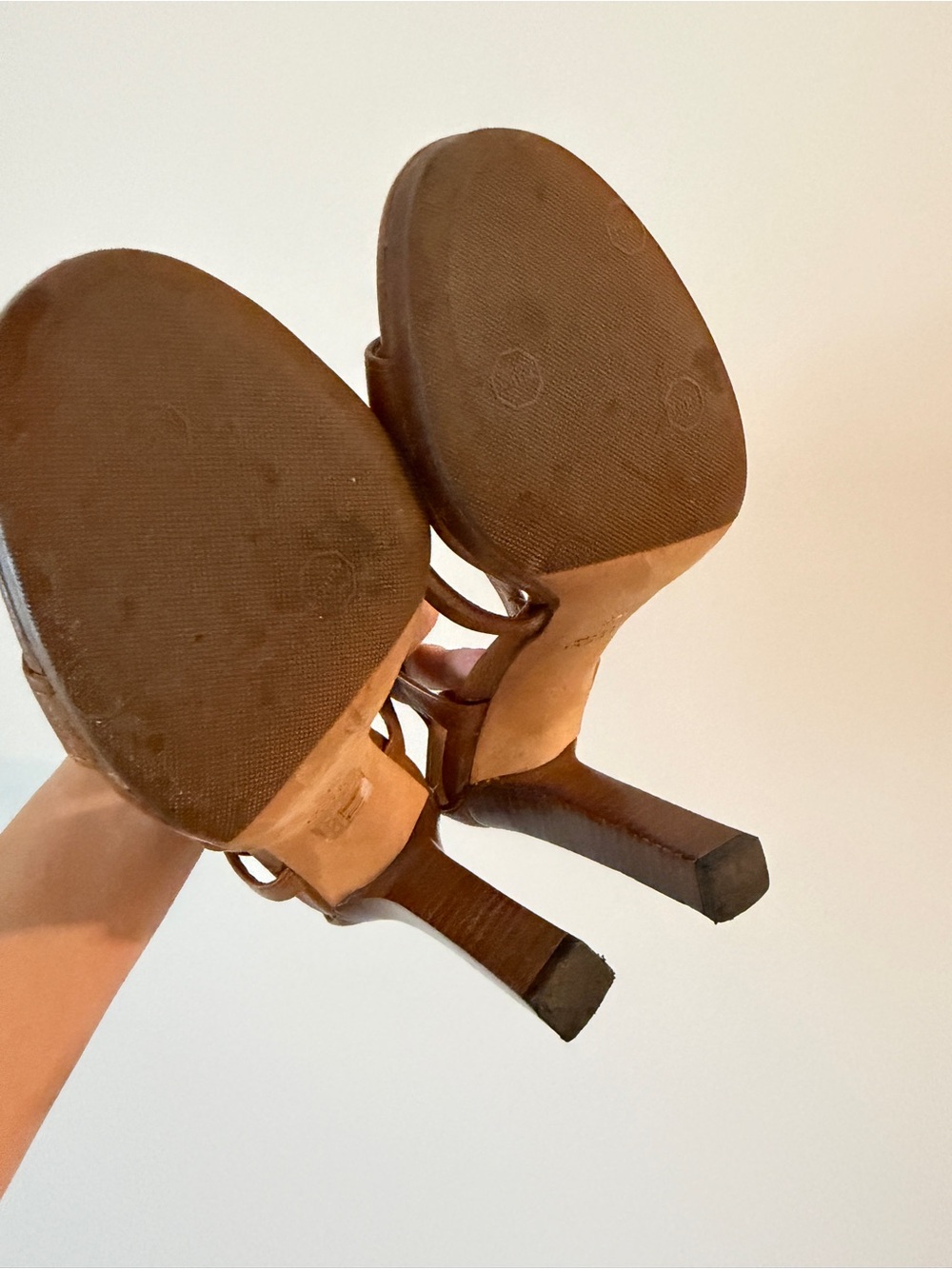 Gucci Brown Pebbled Leather Marrakech Open-Toe Block Heel Sandals Size 36 - Picture 8 of 9